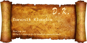 Dancsik Klaudia névjegykártya