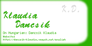 klaudia dancsik business card